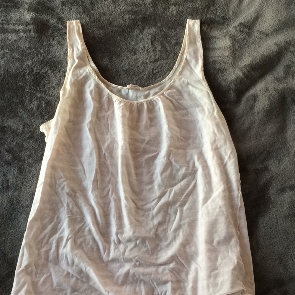 Dainty pink and white stripe sleep tank